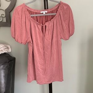 Dusty rose short sleeved blouse